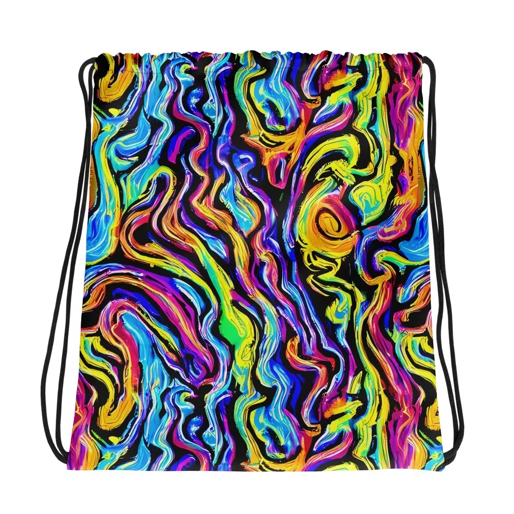 Fuchsia Circuit on Drawstring Bag — Photo