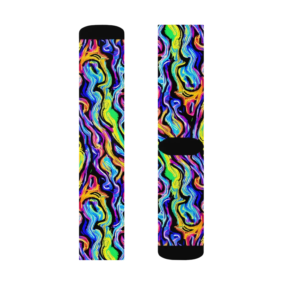 Fuchsia Circuit on Socks — Right Sock