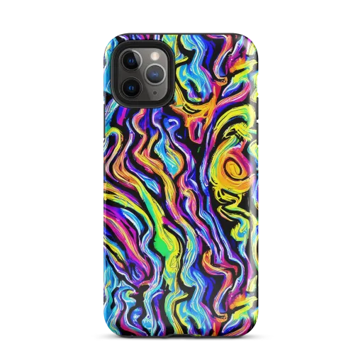 Fuchsia Circuit on a Tough Case for iPhone®