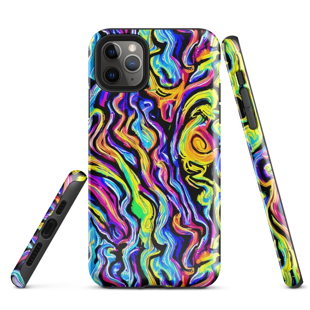 Fuchsia Circuit on Tough Case for iPhone® — Front