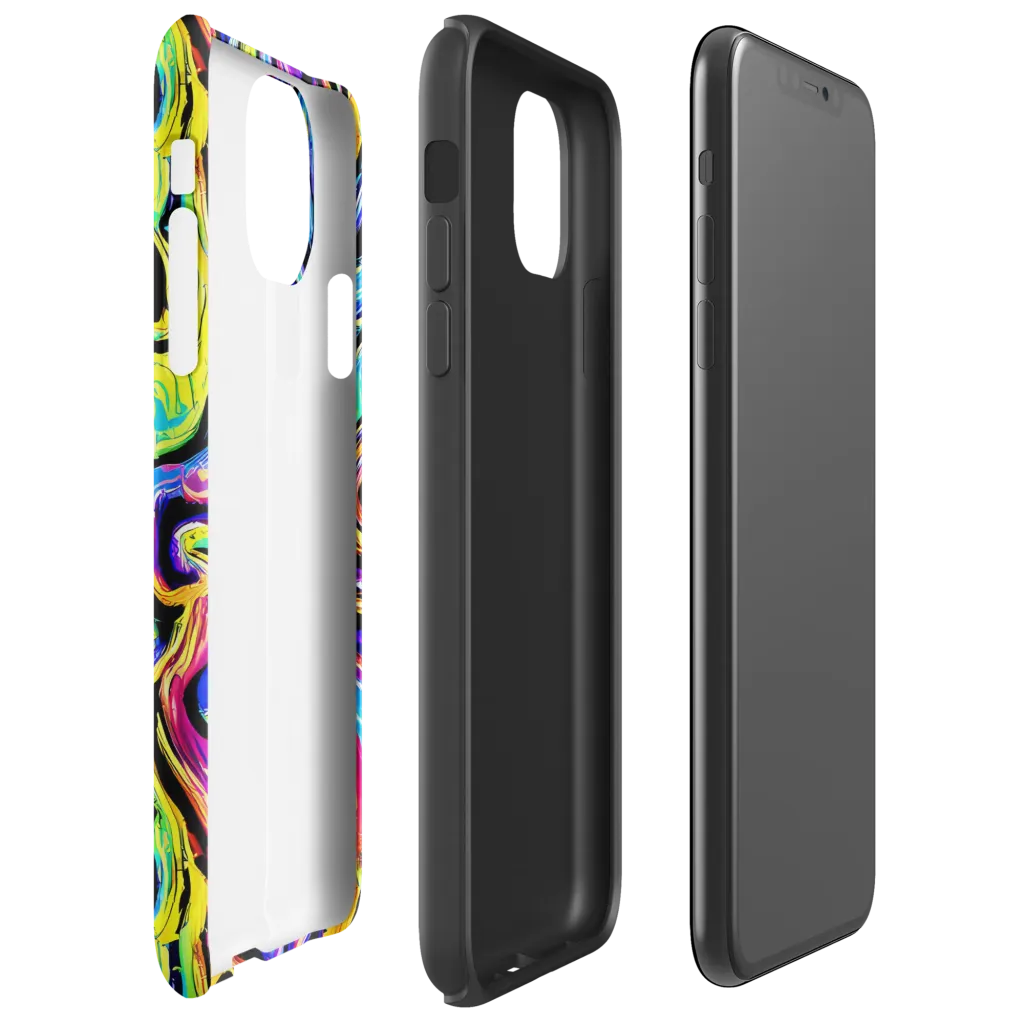 Fuchsia Circuit on Tough Case for iPhone® — Right