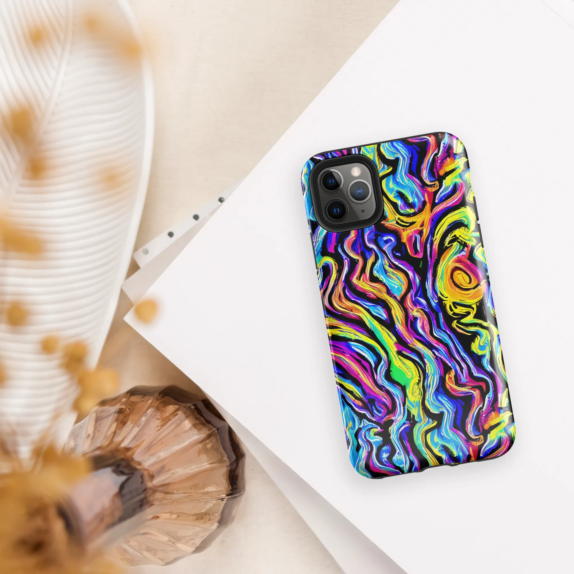 Fuchsia Circuit on Tough Case for iPhone® — Front