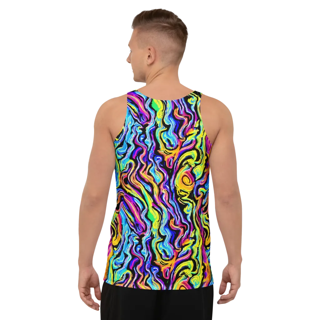 Fuchsia Circuit on Men's Tank Top — Back