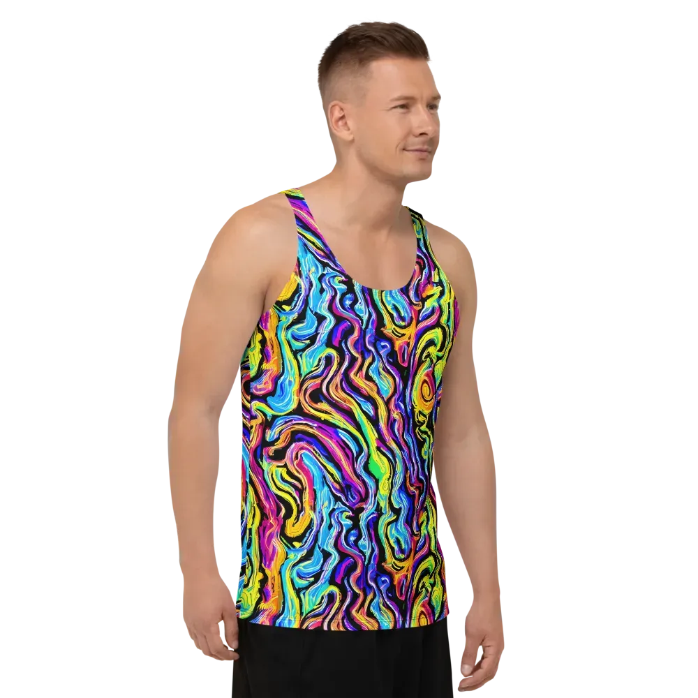 Fuchsia Circuit on Men's Tank Top — Right Front