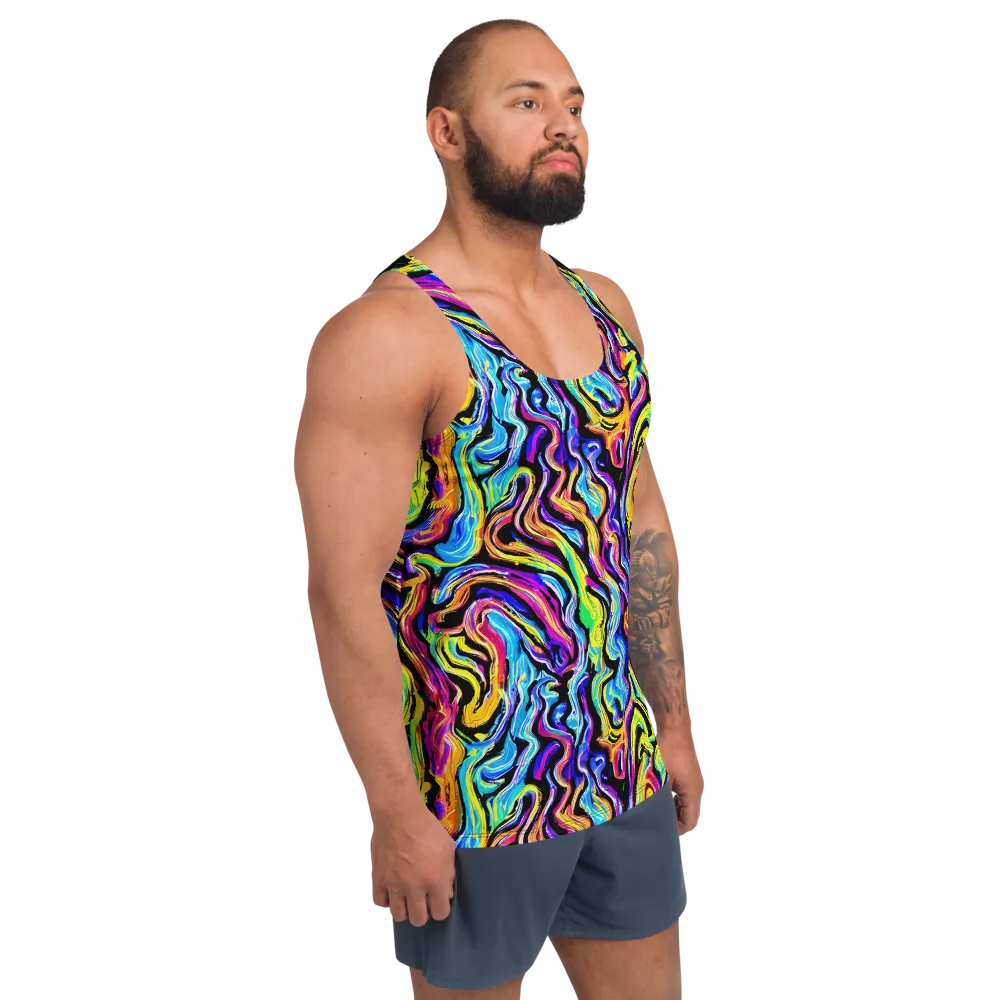 Fuchsia Circuit on Men's Tank Top — Right Front
