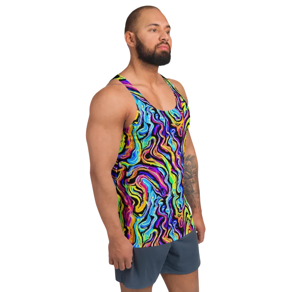 Fuchsia Circuit on Men's Tank Top — Right Front