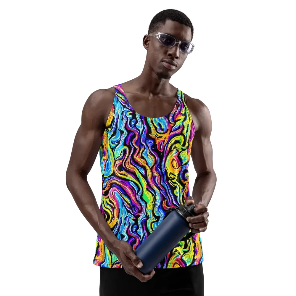 Fuchsia Circuit on Men's Tank Top — Front