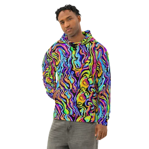 Fuchsia Circuit on a Cotton Hoodie