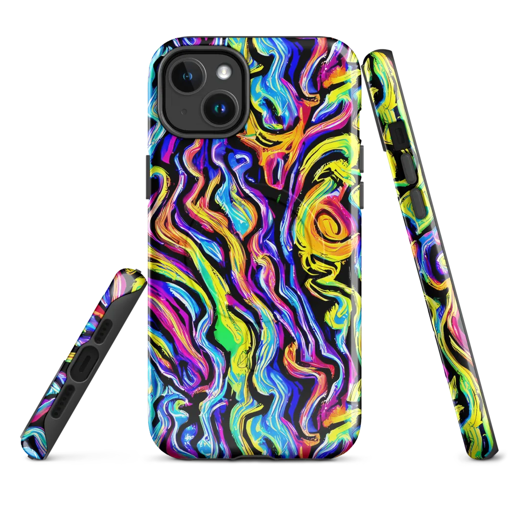 Fuchsia Circuit on MagSafe Tough Case for iPhone® — Front