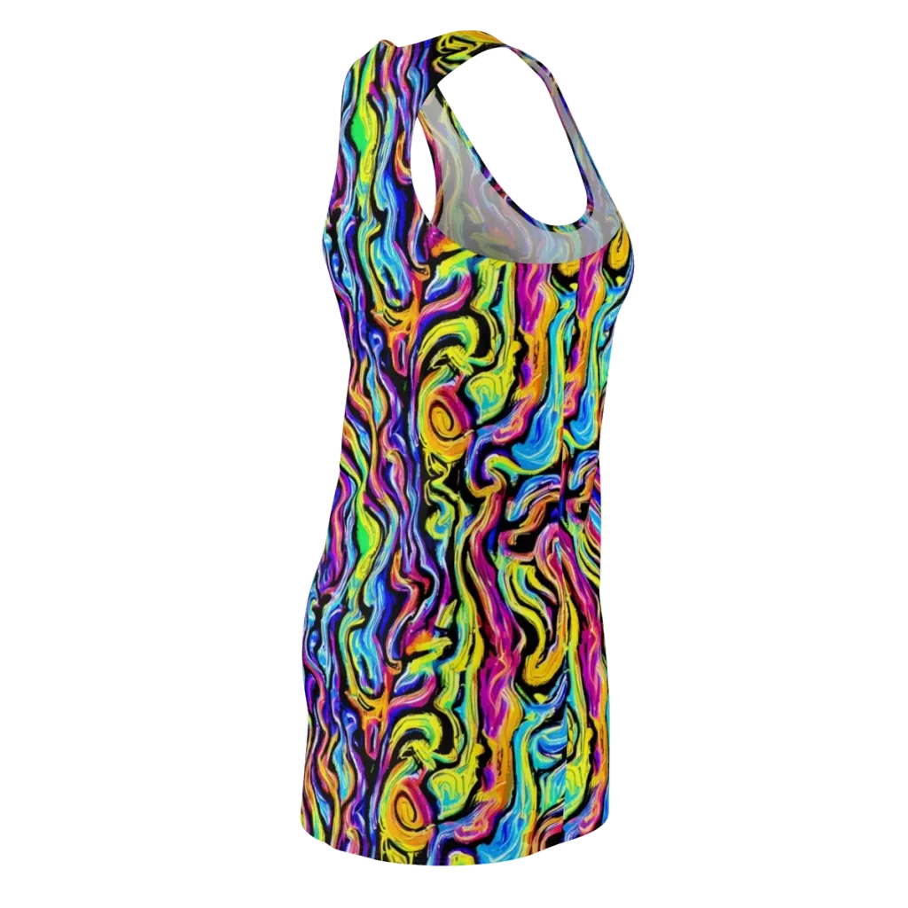 Fuchsia Circuit on Racerback Dress — Back Side