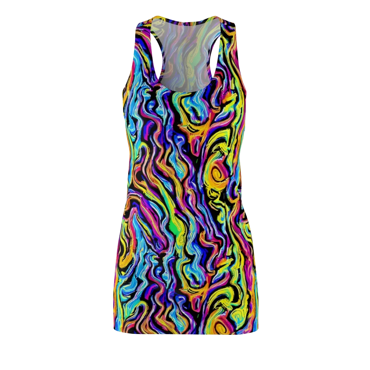 Fuchsia Circuit on Racerback Dress — Front