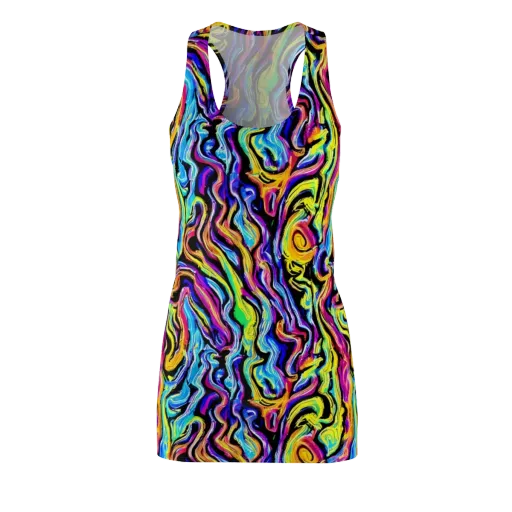 Fuchsia Circuit on a Racerback Dress