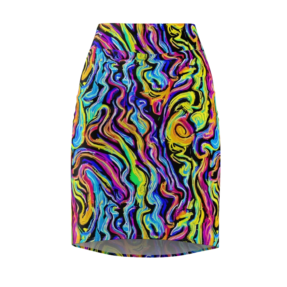 Fuchsia Circuit on Pencil Skirt — Front
