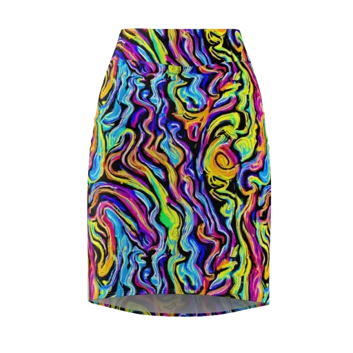 Fuchsia Circuit on a Pencil Skirt
