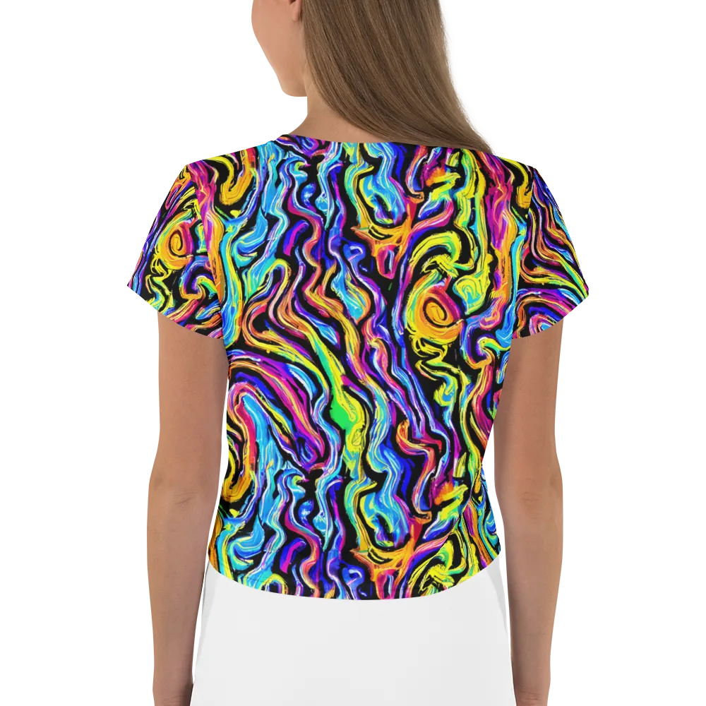 Fuchsia Circuit on Crop Tee — Back