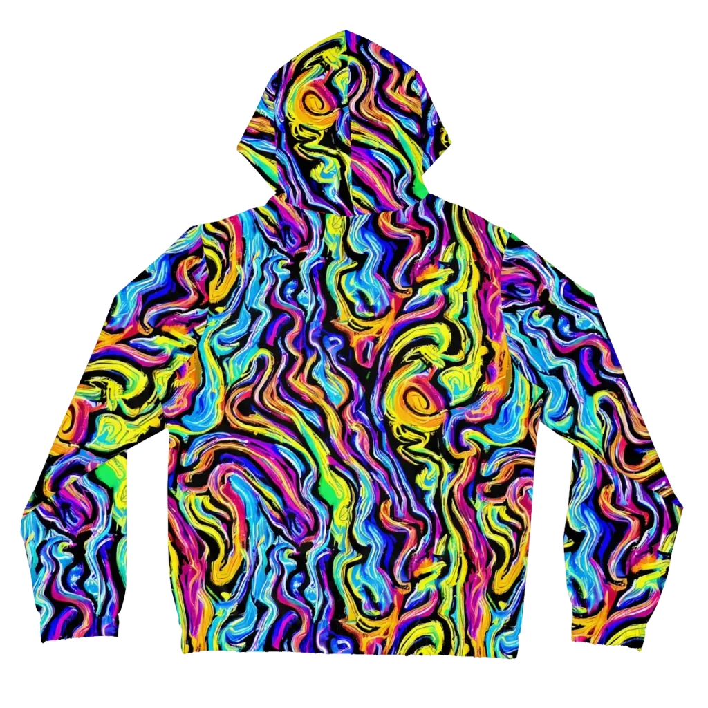 Fuchsia Circuit on Women's Full-Zip Hoodie — Back