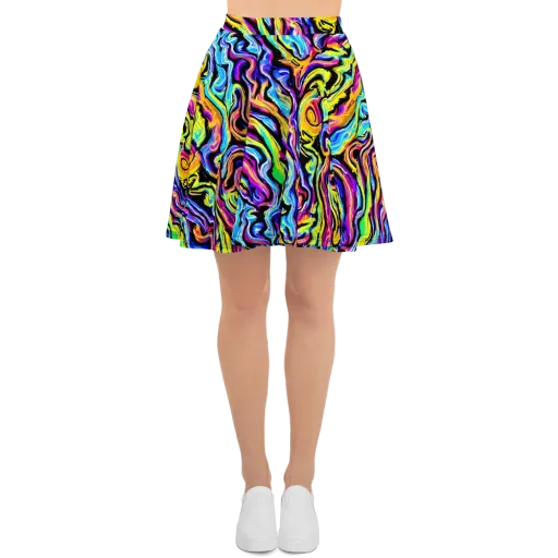 Fuchsia Circuit on a Skater Skirt