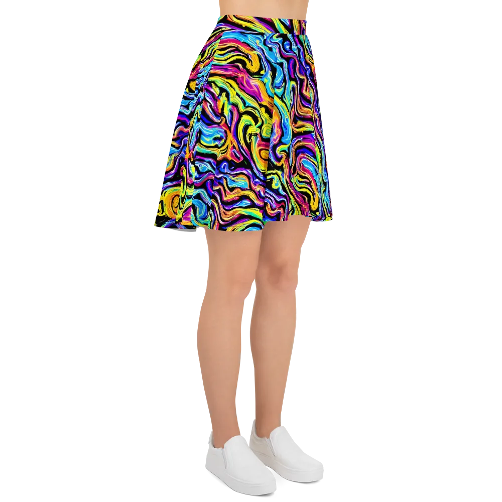 Fuchsia Circuit on Skater Skirt — Right