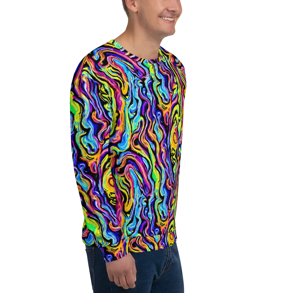 Fuchsia Circuit on Sweatshirt — Right Front