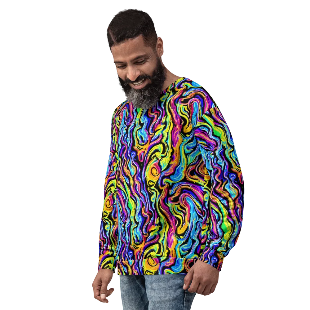 Fuchsia Circuit on Sweatshirt — Left Front