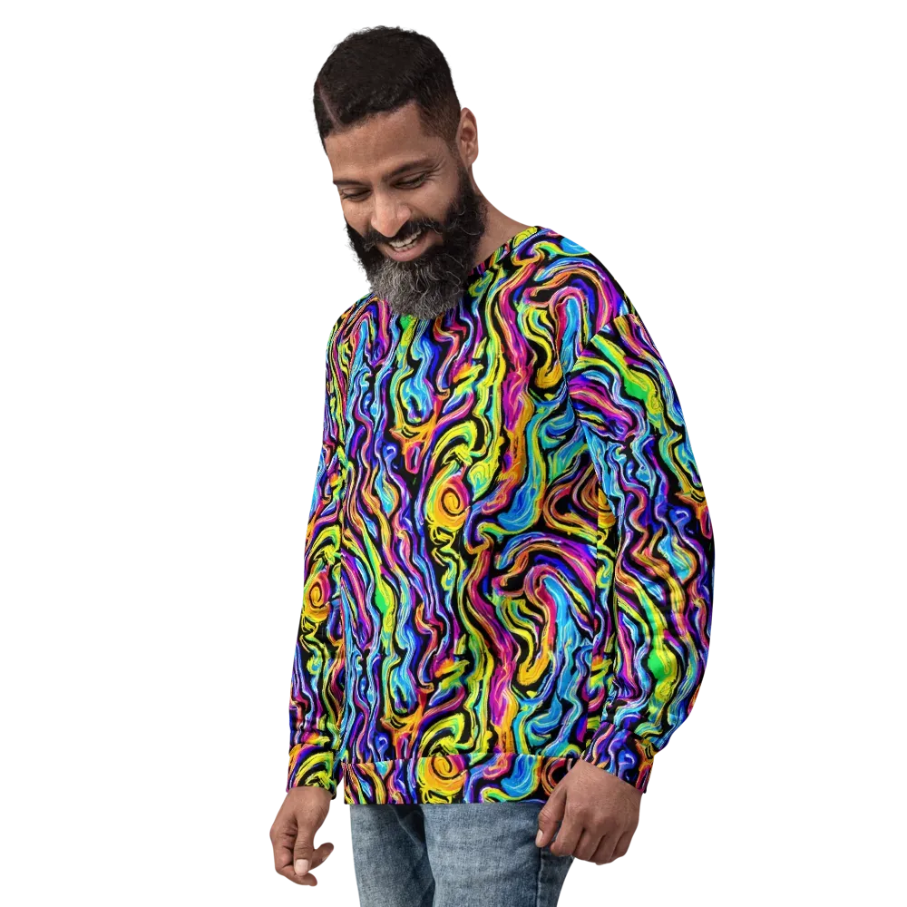 Fuchsia Circuit on Sweatshirt — Left Front