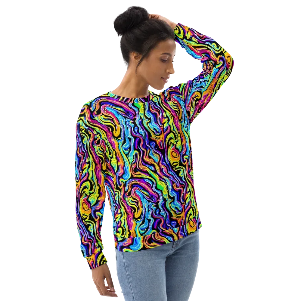 Fuchsia Circuit on Sweatshirt — Right Front