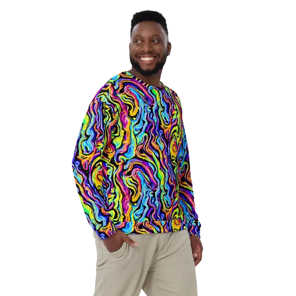 Fuchsia Circuit on Sweatshirt — Front