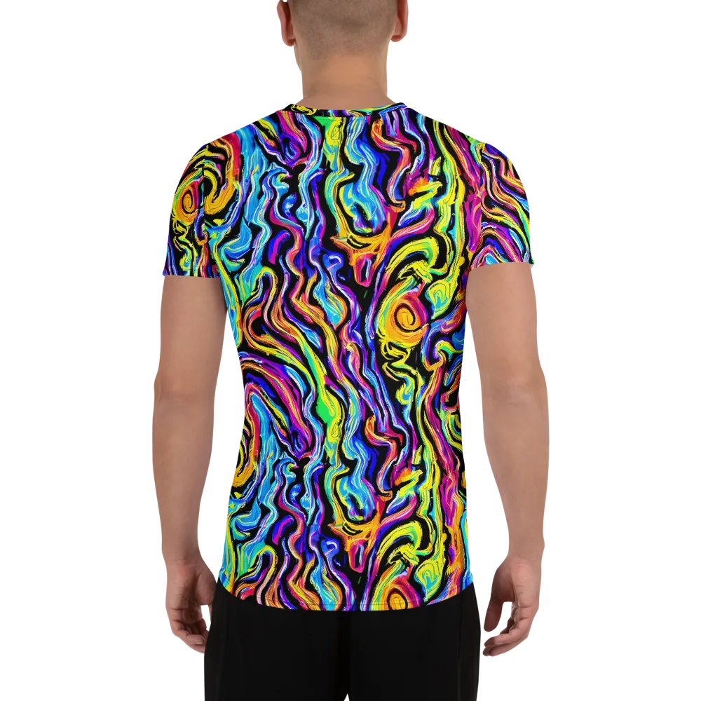 Fuchsia Circuit on Men's Athletic T-Shirt — Back