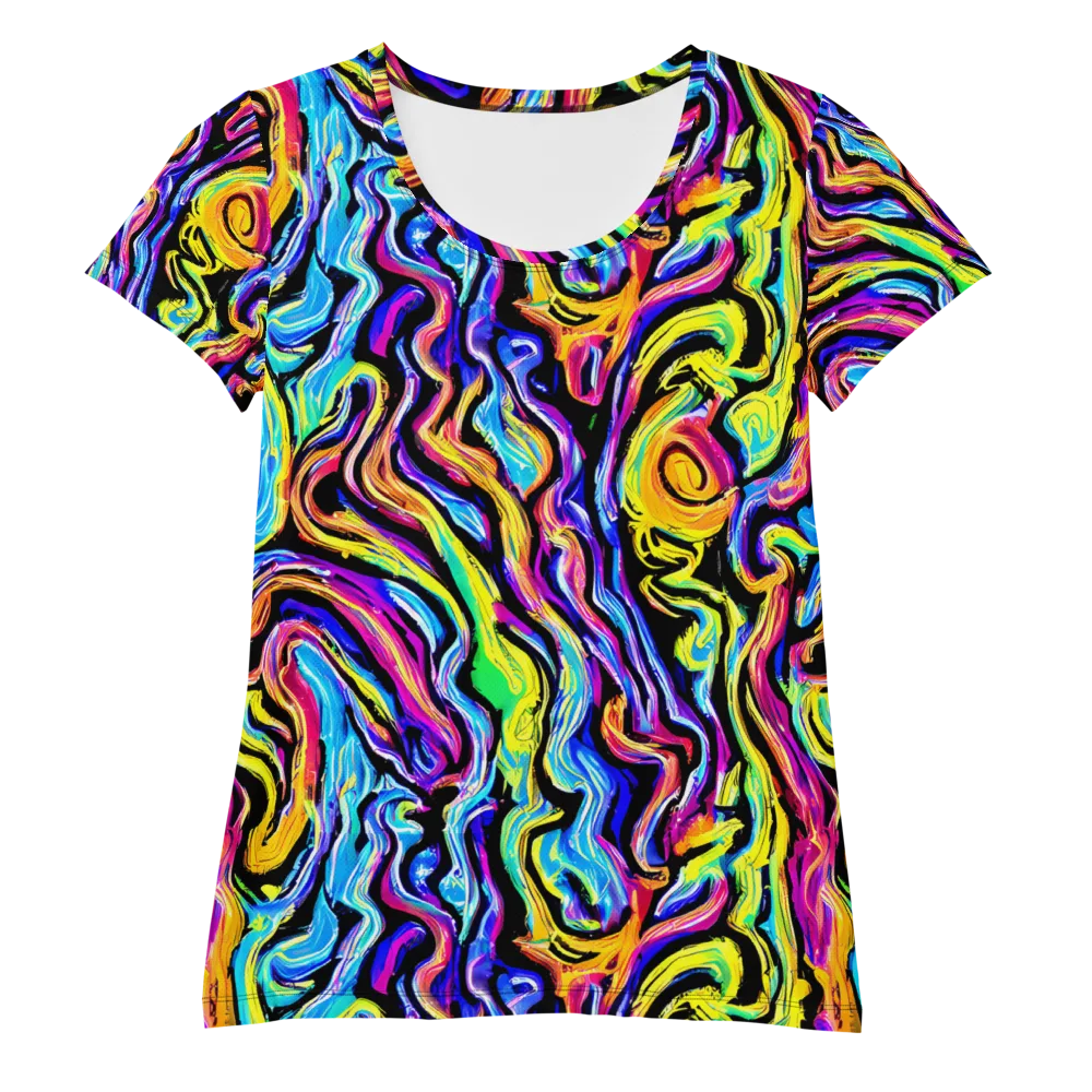 Fuchsia Circuit on Women's Athletic T-Shirt — Front