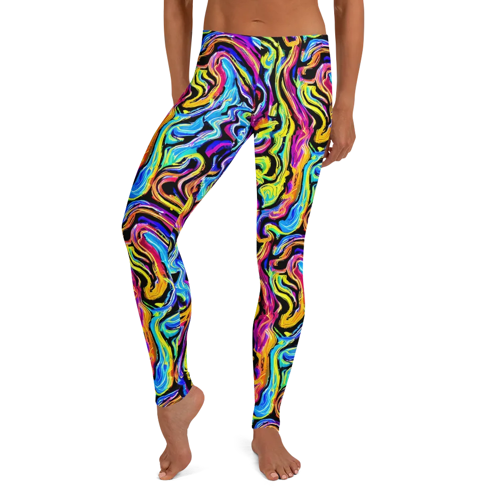 Fuchsia Circuit on Leggings — Front