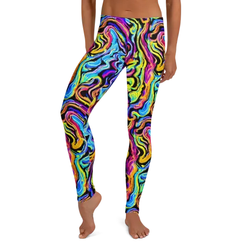 Fuchsia Circuit on a Leggings