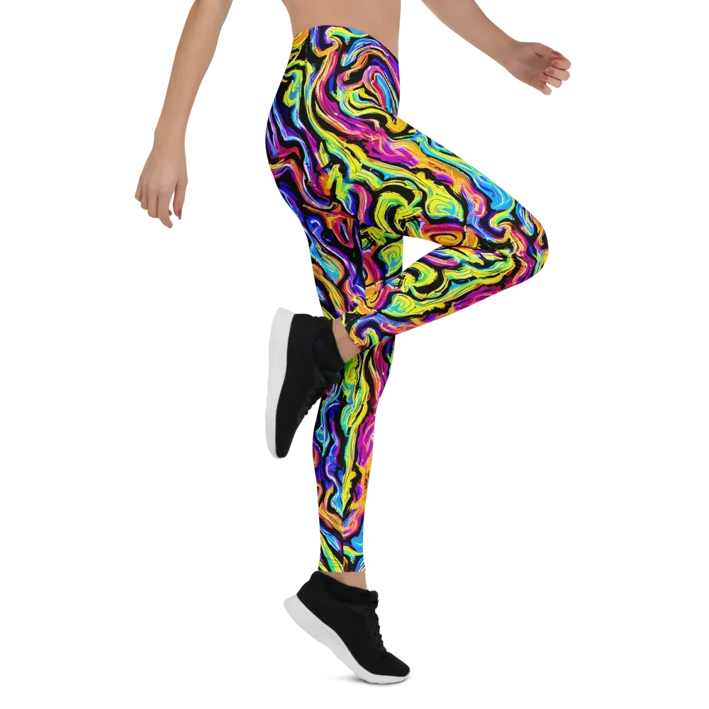 Fuchsia Circuit on Leggings — Right