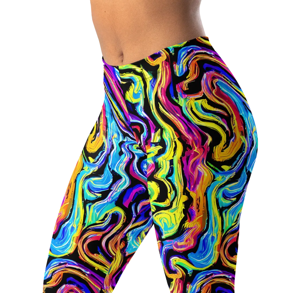 Fuchsia Circuit on Leggings — Left Front