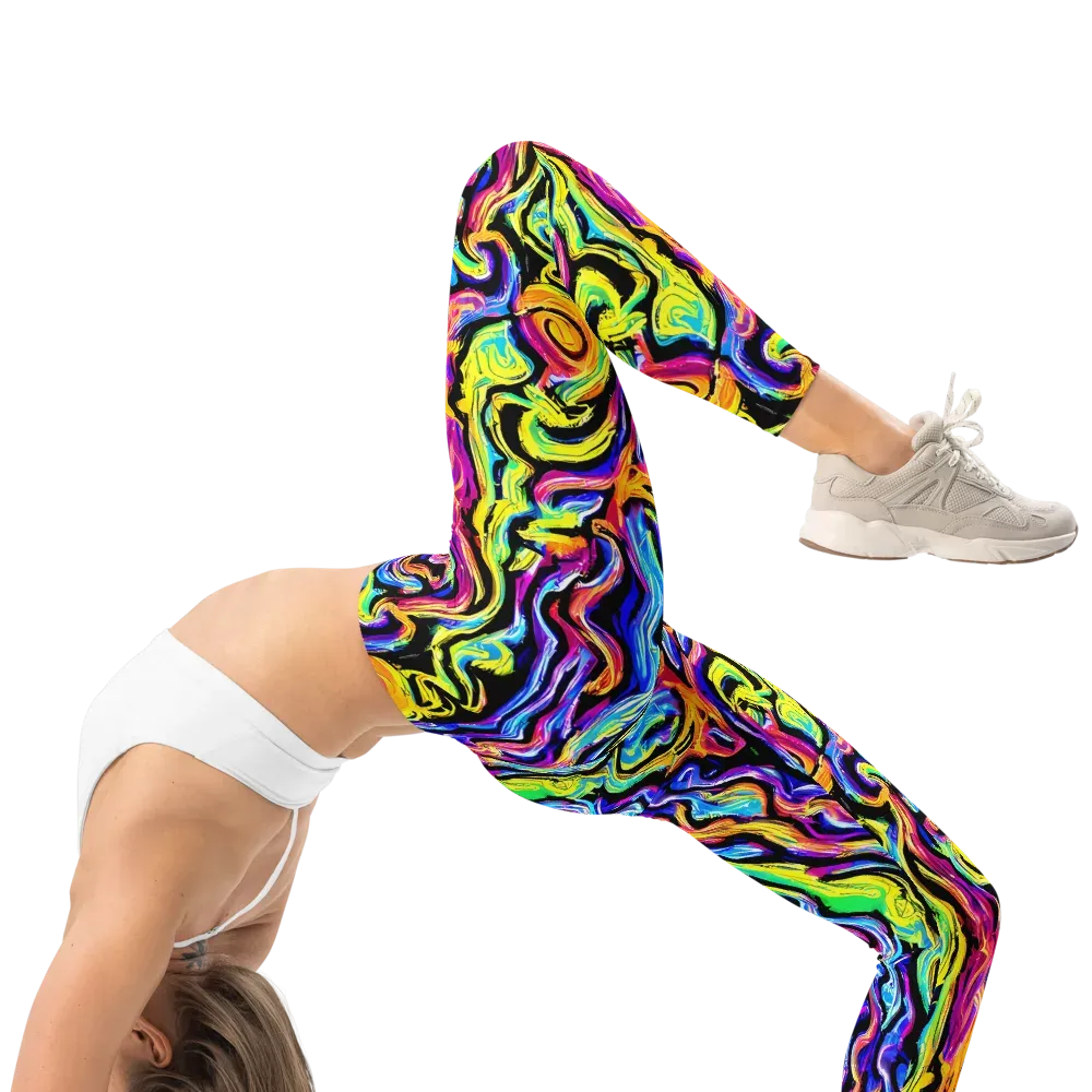 Fuchsia Circuit on Leggings — Right