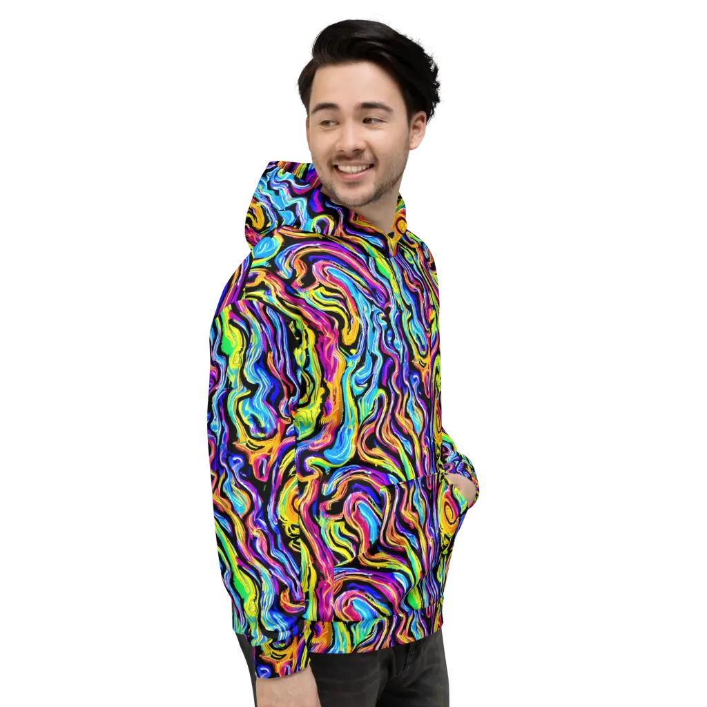 Fuchsia Circuit on Hoodie — Right
