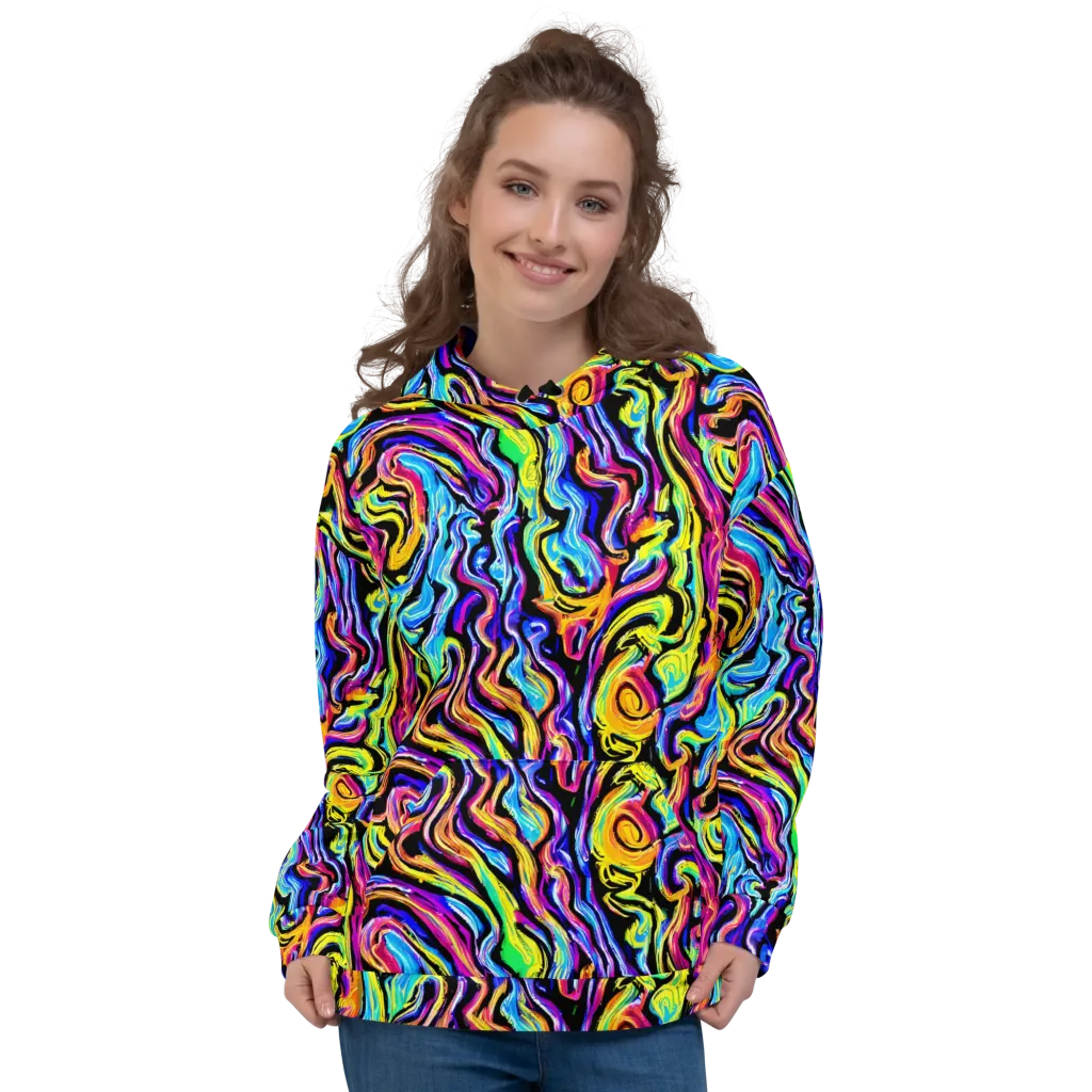 Fuchsia Circuit on Hoodie — Front