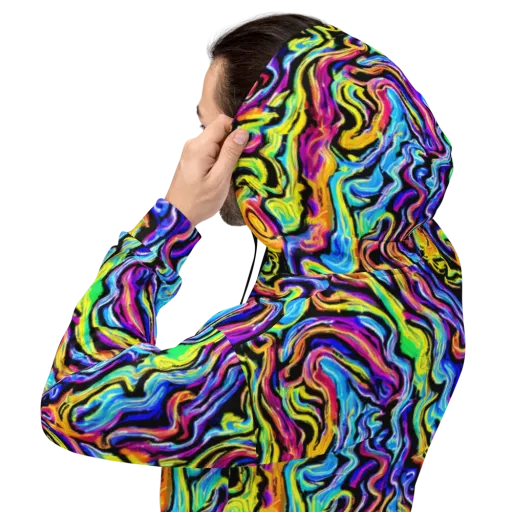 Fuchsia Circuit on a Hoodie