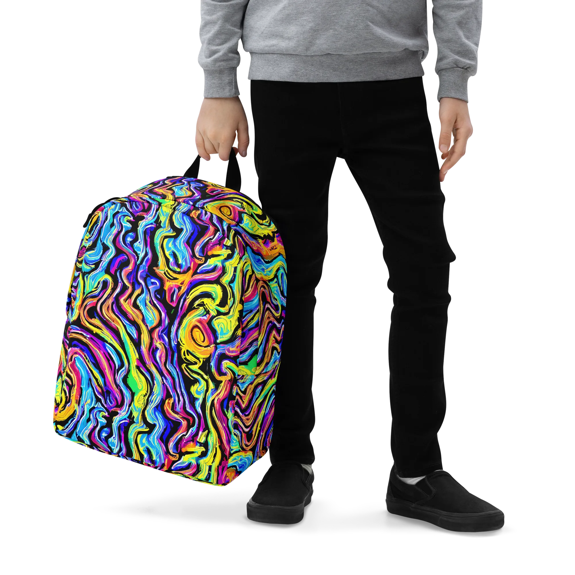 Fuchsia Circuit on Minimalist Backpack — Zoomed-in