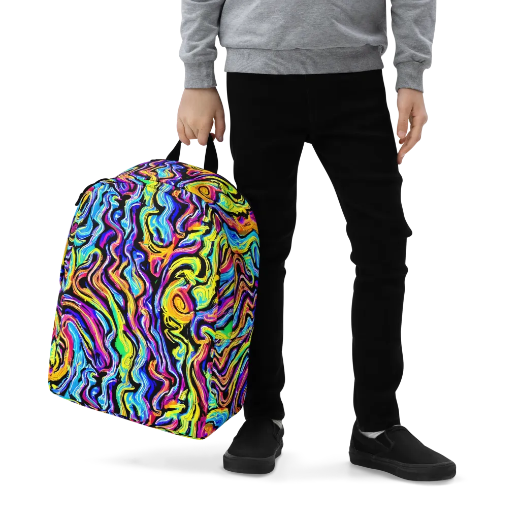 Fuchsia Circuit on Minimalist Backpack — Zoomed-in