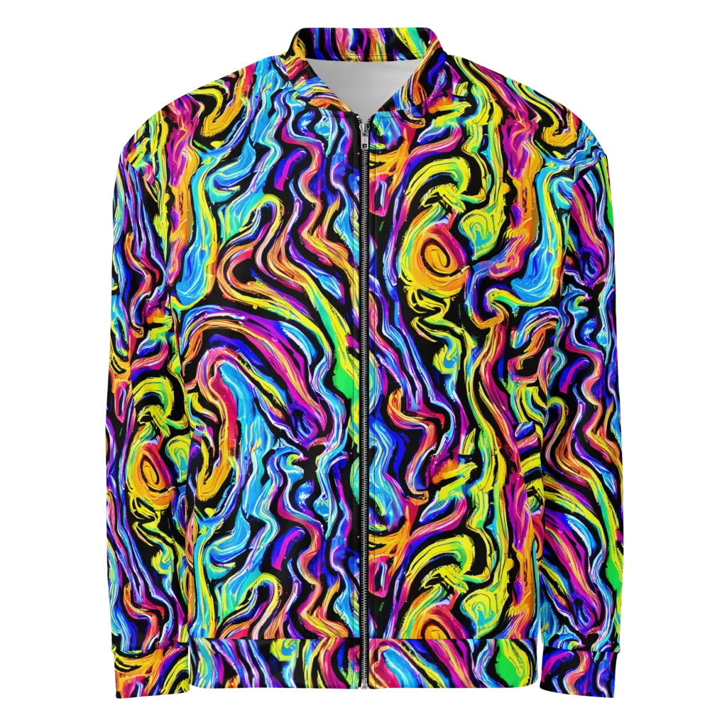 Fuchsia Circuit on Bomber Jacket — Front