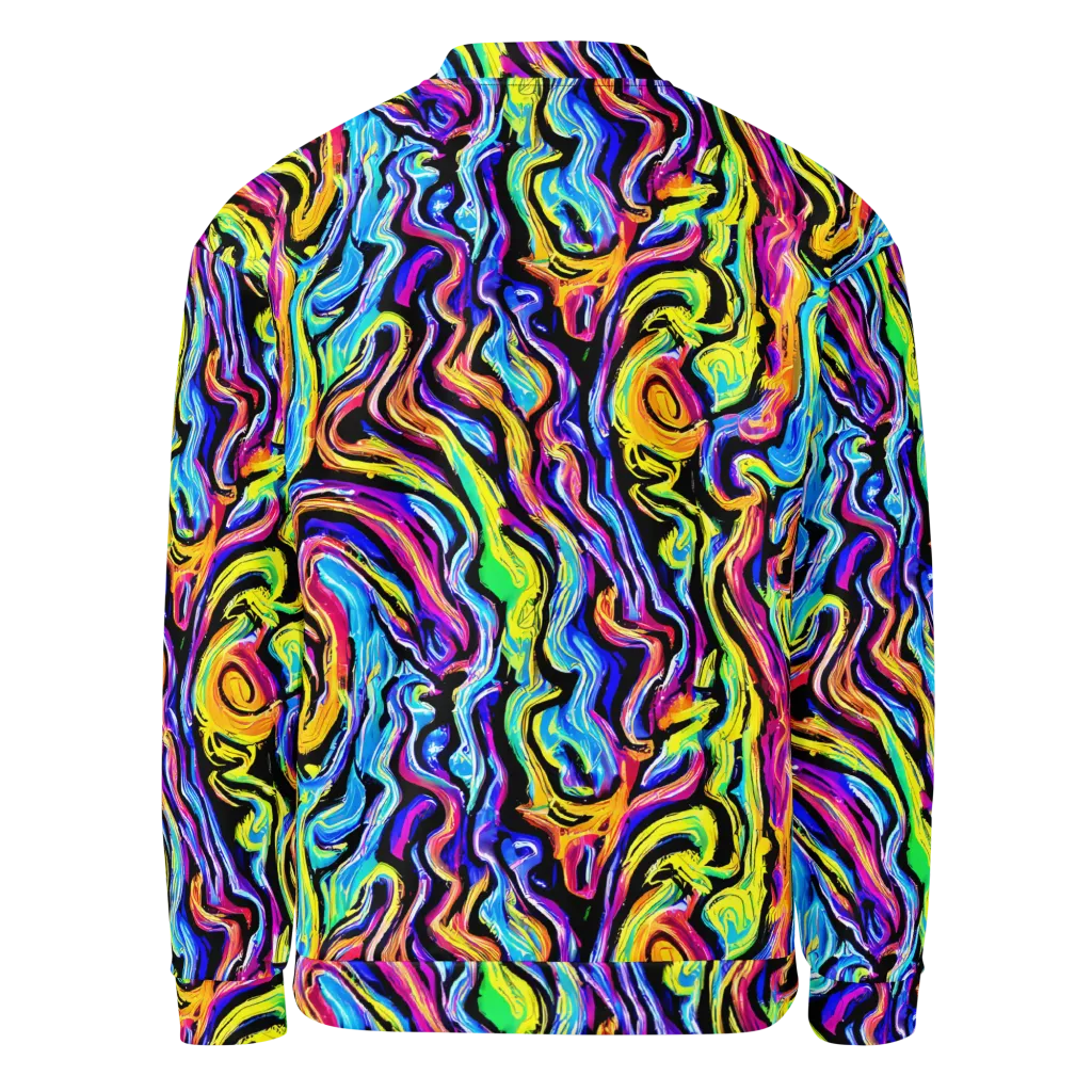 Fuchsia Circuit on Bomber Jacket — Back