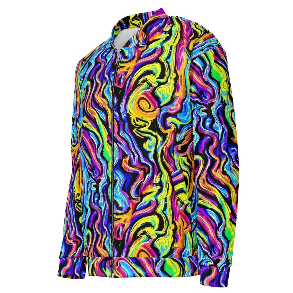 Fuchsia Circuit on Bomber Jacket — Left Front