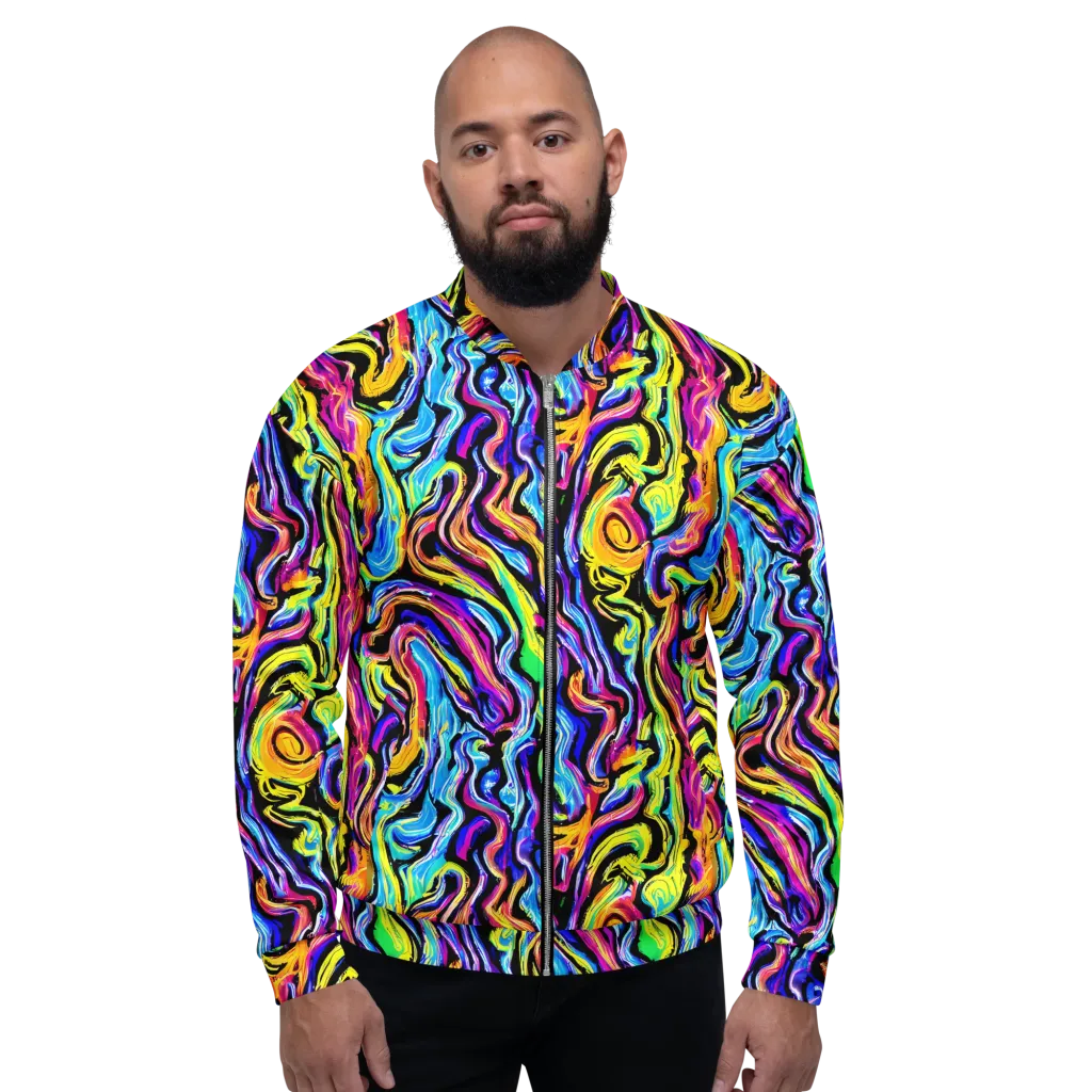 Fuchsia Circuit on Bomber Jacket — Front