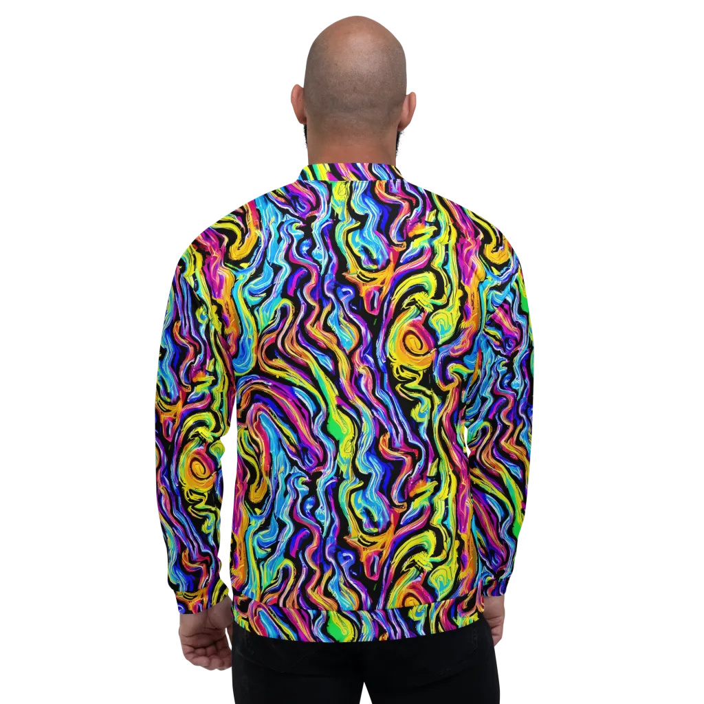 Fuchsia Circuit on Bomber Jacket — Back