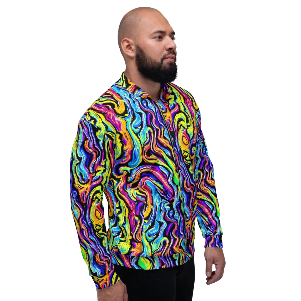 Fuchsia Circuit on Bomber Jacket — Right