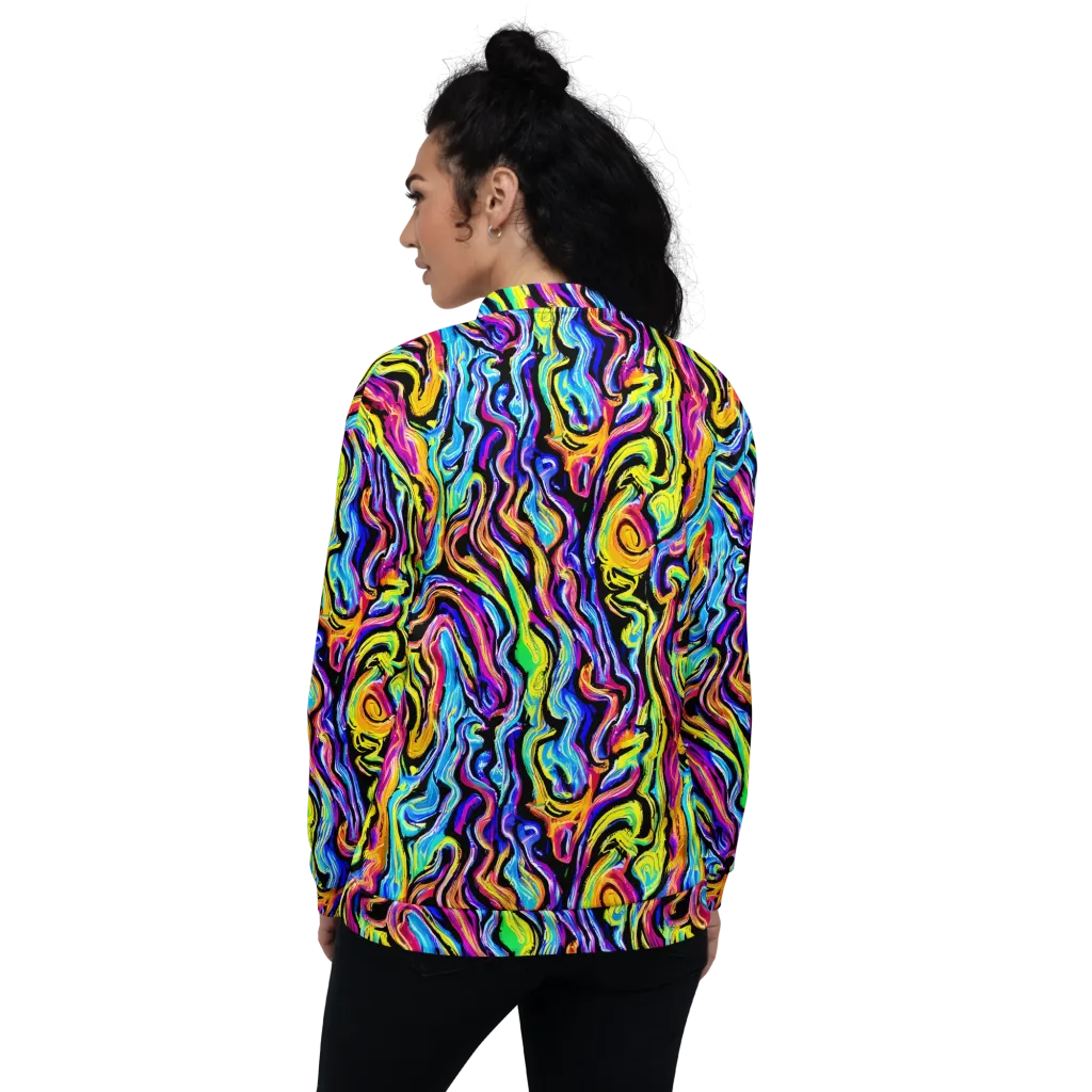 Fuchsia Circuit on Bomber Jacket — Back