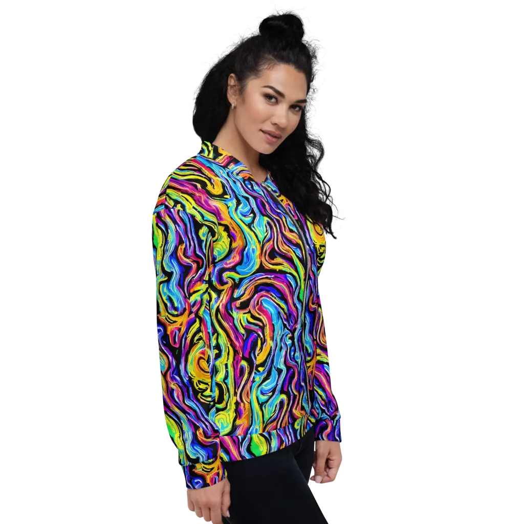 Fuchsia Circuit on Bomber Jacket — Right
