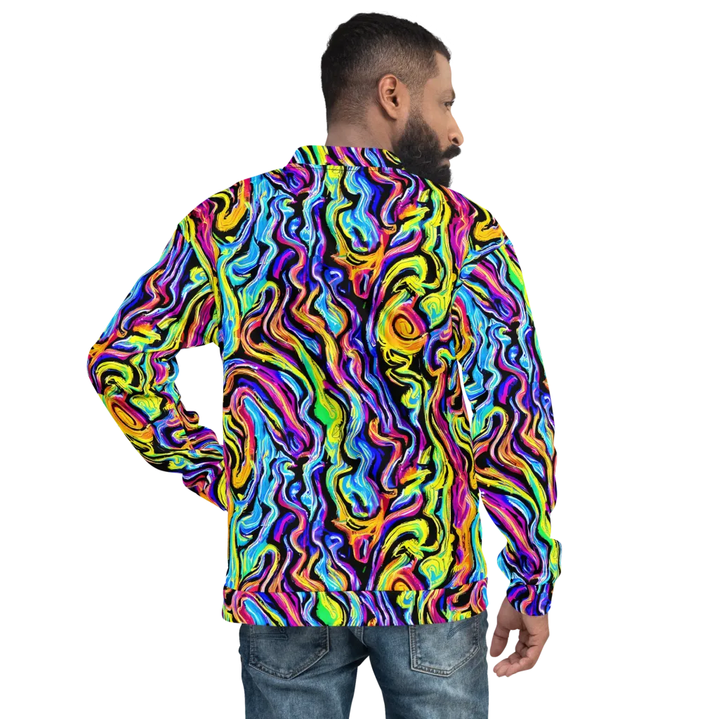 Fuchsia Circuit on Bomber Jacket — Back