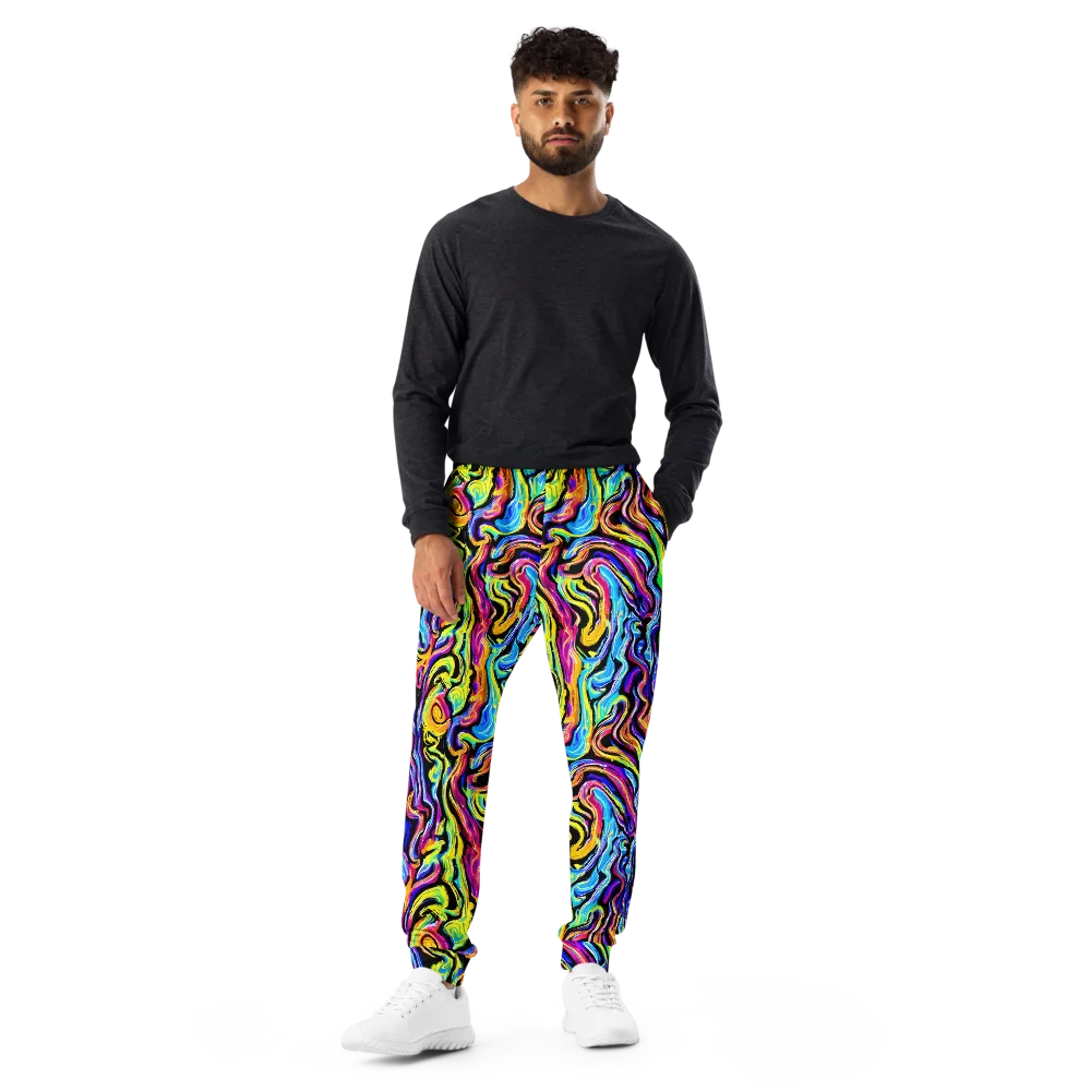 Fuchsia Circuit on Men's Joggers — Front