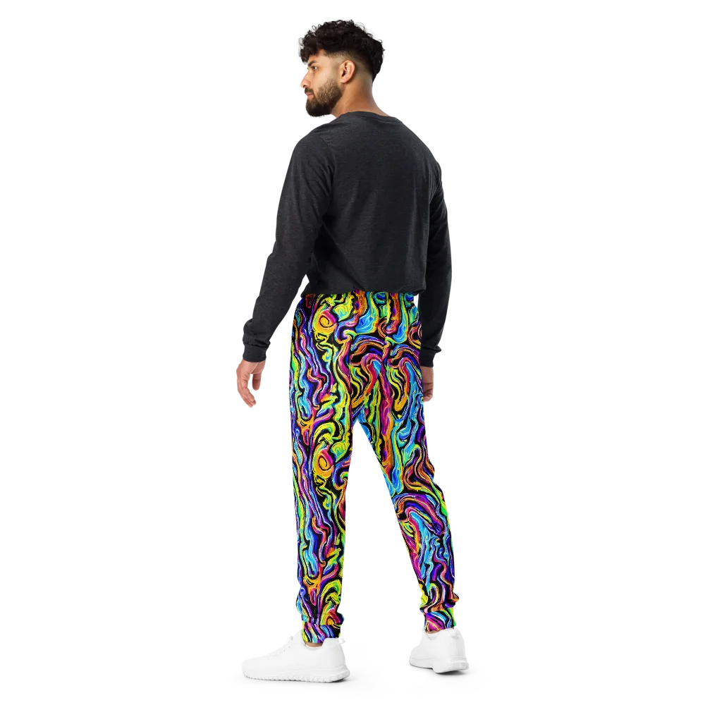 Fuchsia Circuit on Men's Joggers — Back